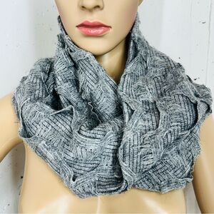 Madison 88 Gray Basket Weave Infinity Scarf
